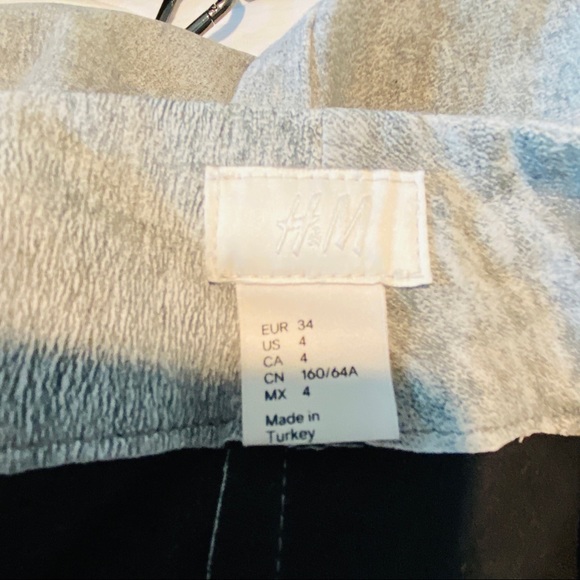 Shades of Gray Abstract Style Genuine Leather Biker Pants with Stretch Size 4 - Picture 12 of 12